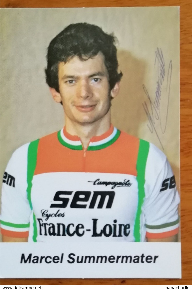 Carte Cyclisme Coureur Cycliste Marcel Summermater Dédicacée Petit Format - Ciclismo