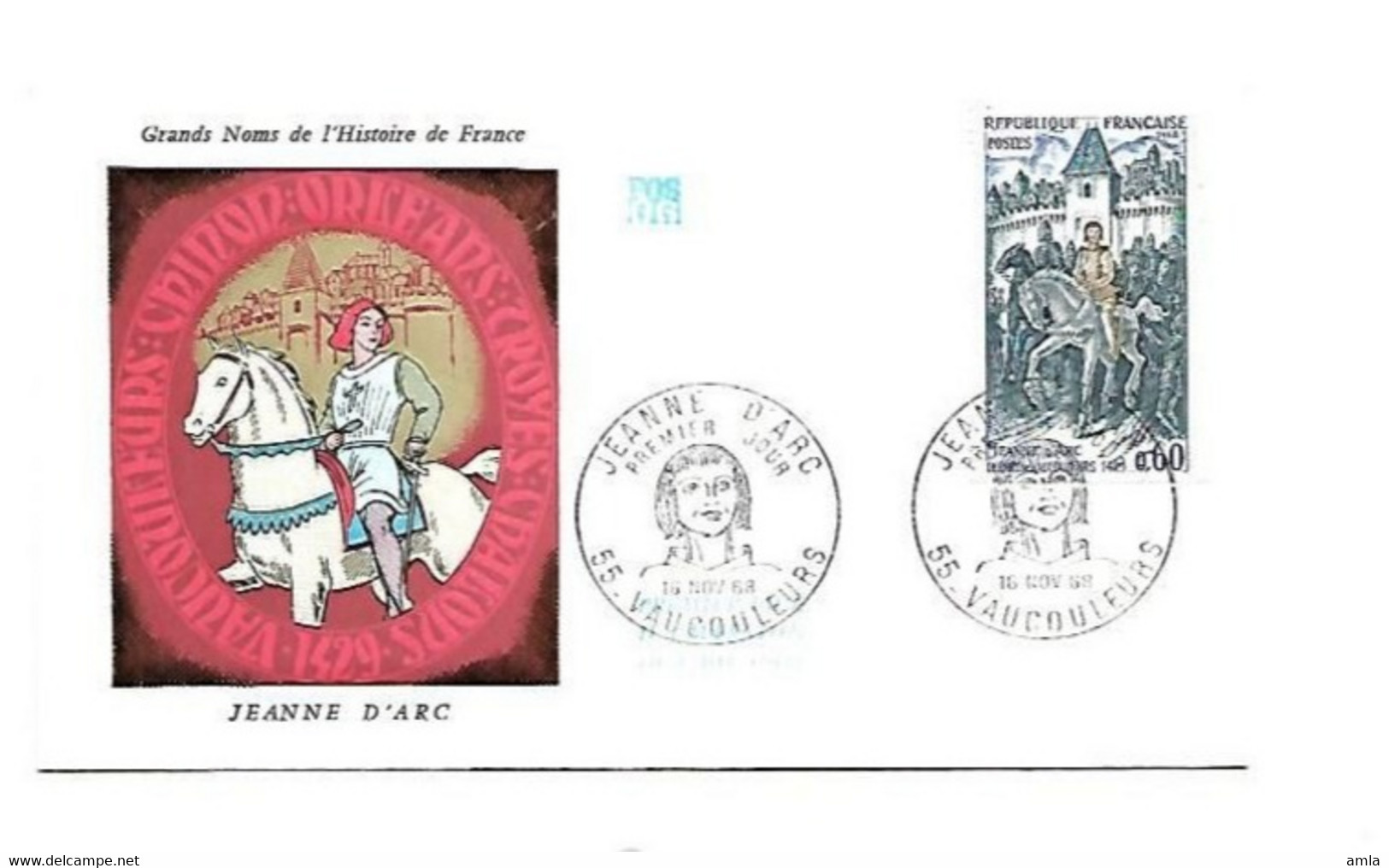JEANNE D'ARC GRAND NOMS DE L'HISTOIRE DE FRANCE PREMIER JOUR 16 NOVEMBRE  68  --55 VAUCOULEURS - Sonstige & Ohne Zuordnung