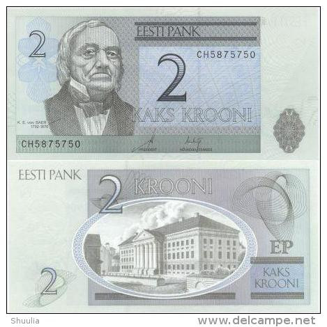 Estonia  2 Kroon 2007 Pick 85 UNC - Estonia