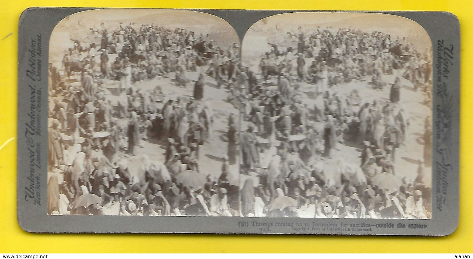 PALESTINE Jerusalem Throngs Coming For Sacrifice Outside The Eastern Wall - Stereo-Photographie