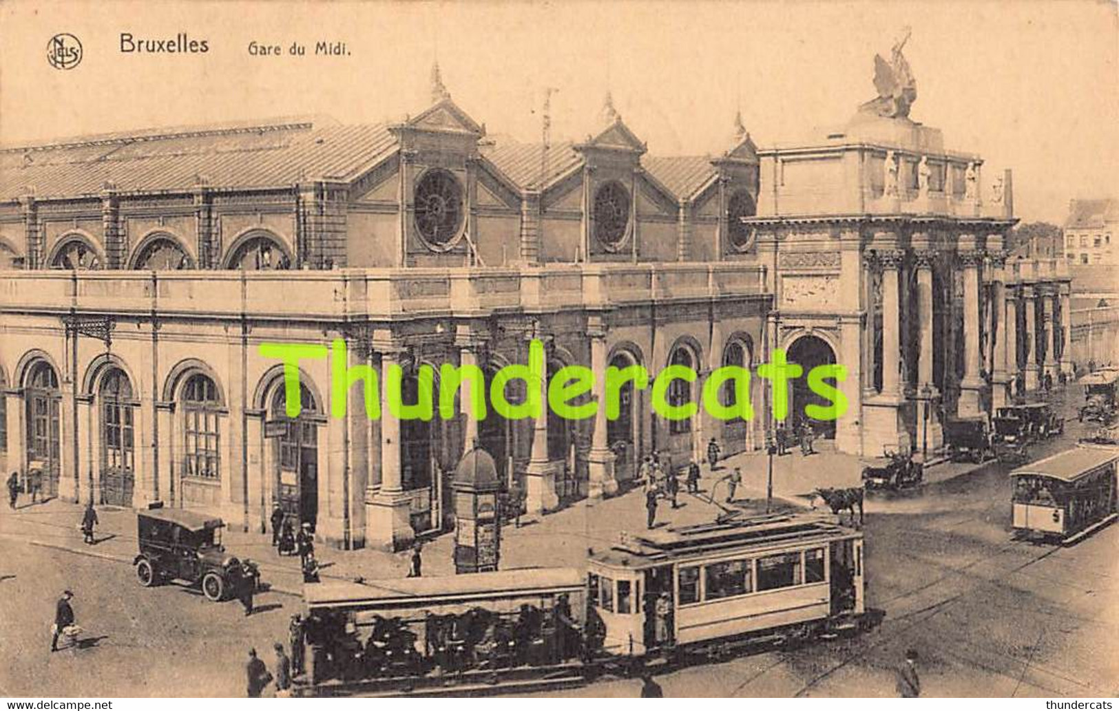 CPA BRUXELLES GARE DU MIDI TRAM - Transport Urbain En Surface