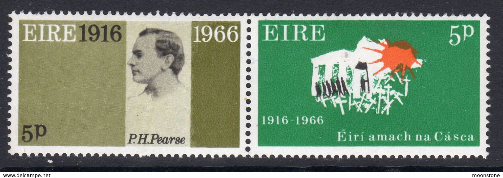 Ireland 1966 Easter Rising Centenary 5d Pearse/ Marching To Freedom Pair, MNH, SG 215/6 - FDC