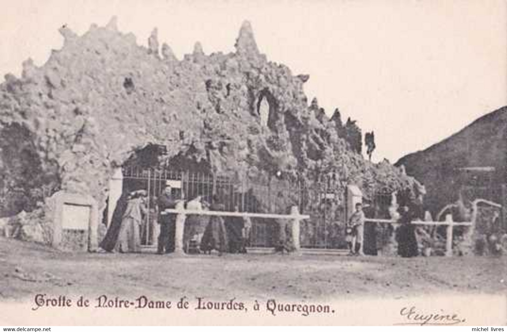 Quaregnon - Grotte De ND De Lourdes - Circulé - Dos Non Séparé - Animée - TBE - Quaregnon