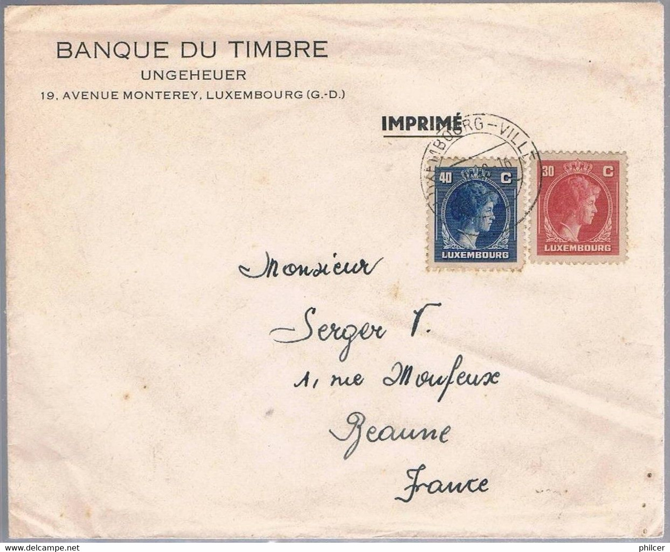 Luxembourg, 1948, For Beaune - 1940-1944 Occupation Allemande