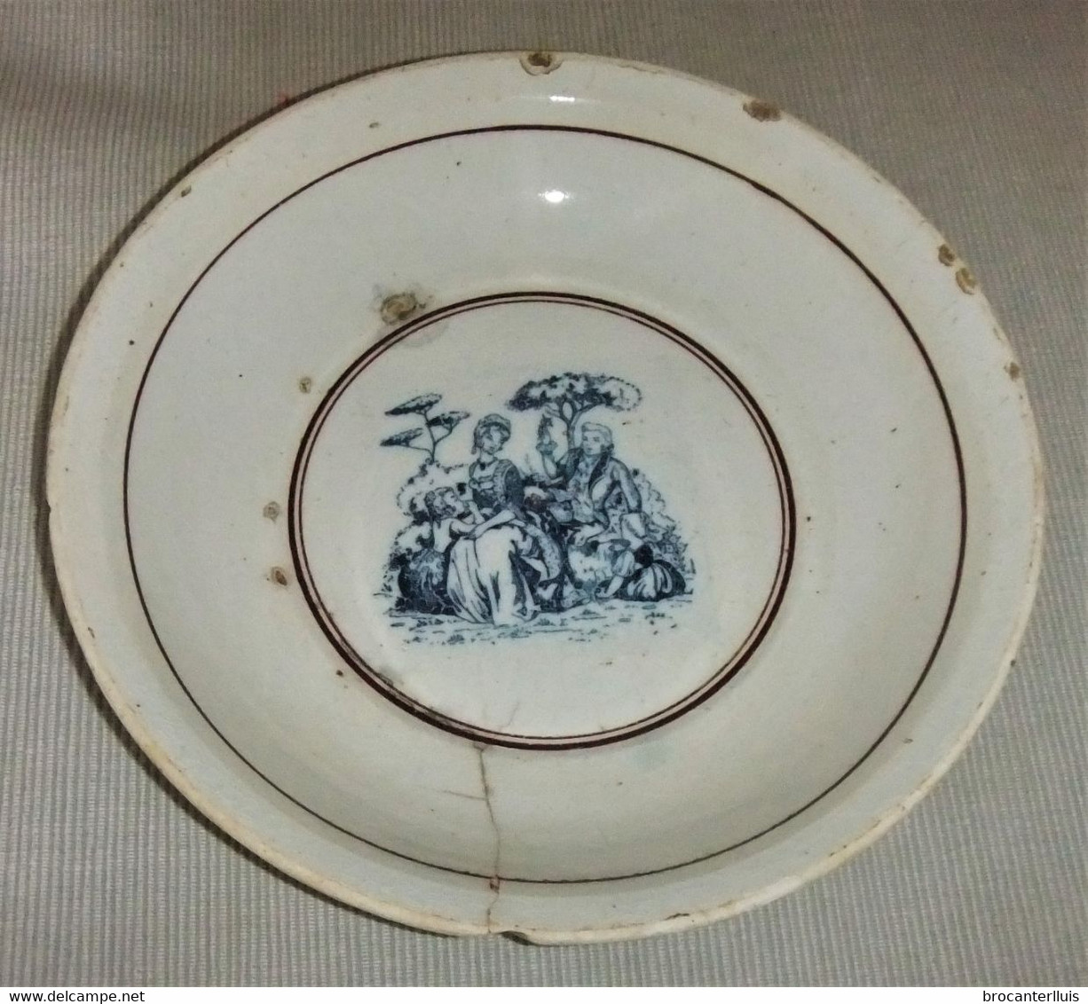 PLATO LEBRILLO DE PORCELANA DE FRANCISCO HUERTA (SEVILLA) S. XIX DE COLECCIÓN - La Caruja (ESP)