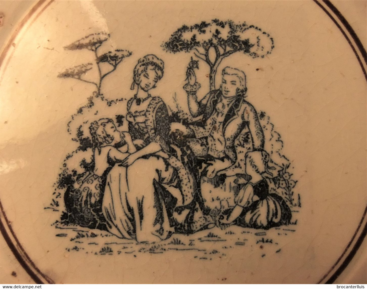 PLATO LEBRILLO DE PORCELANA DE FRANCISCO HUERTA (SEVILLA) S. XIX DE COLECCIÓN