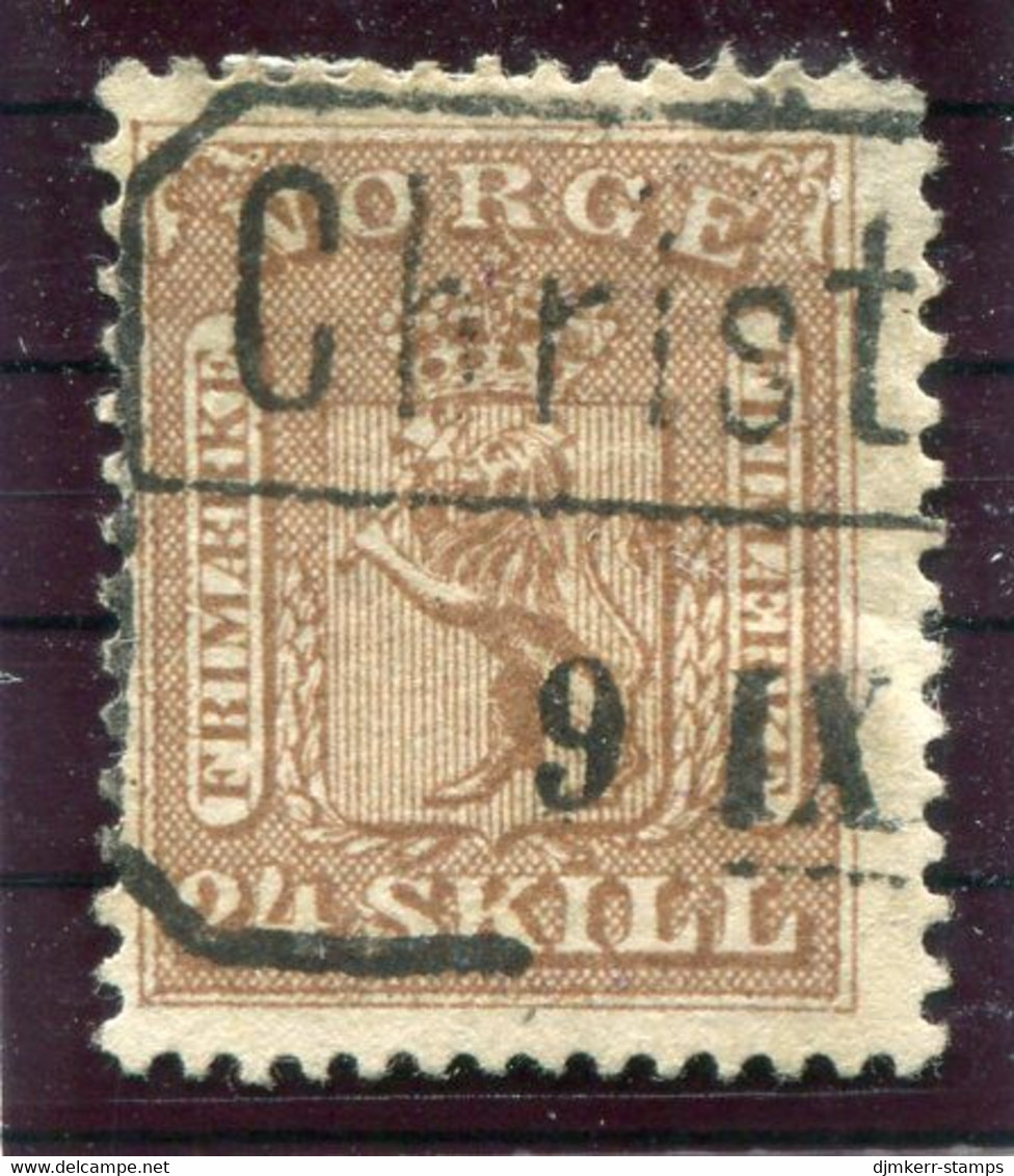 NORWAY 1863 Arms 24 Sk.  Used. Michel 10 - Usados