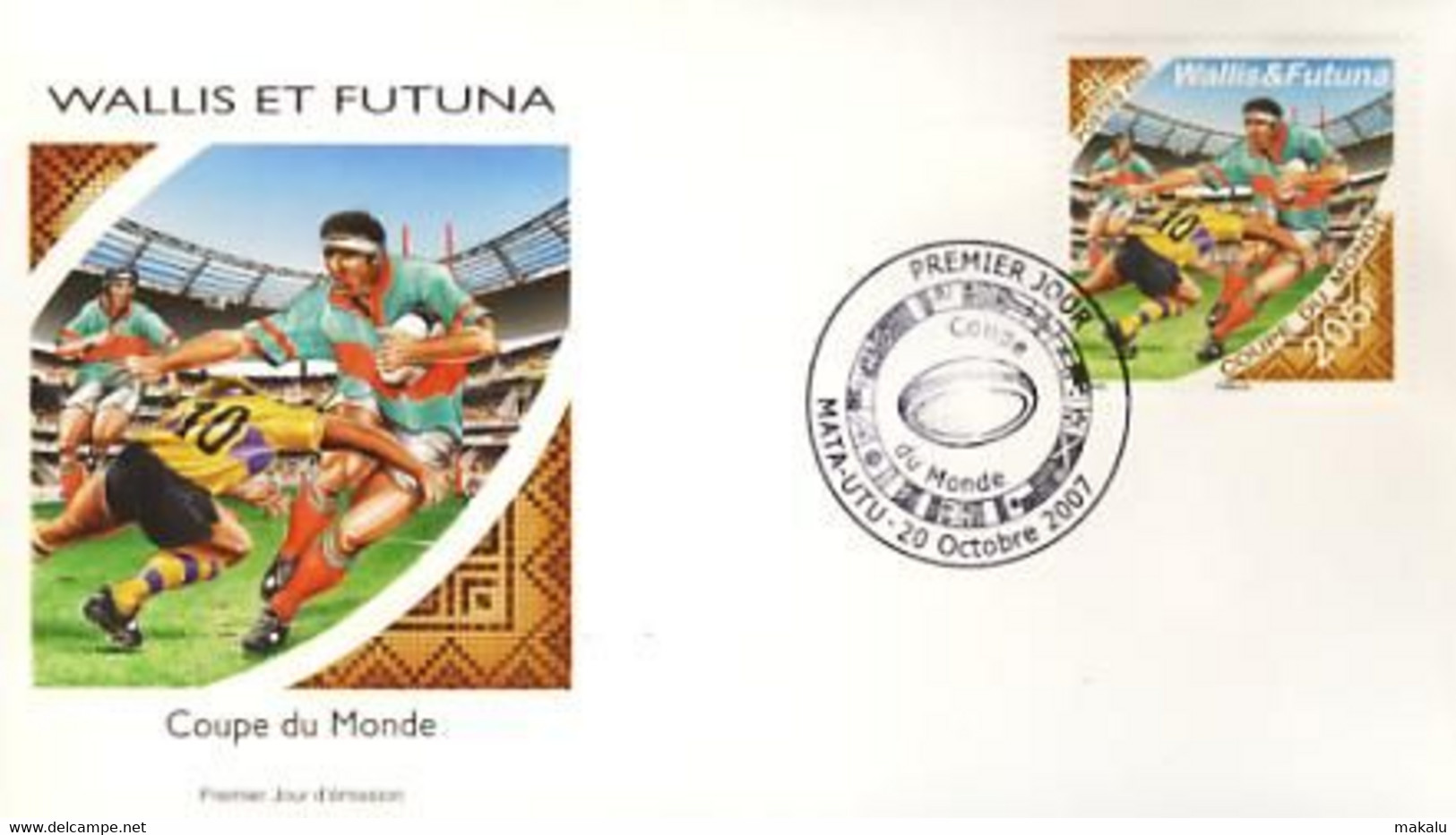 Rugby Wallis Et Futuna FDC  2007 Coupe Du Monde Mata Utu - Rugby