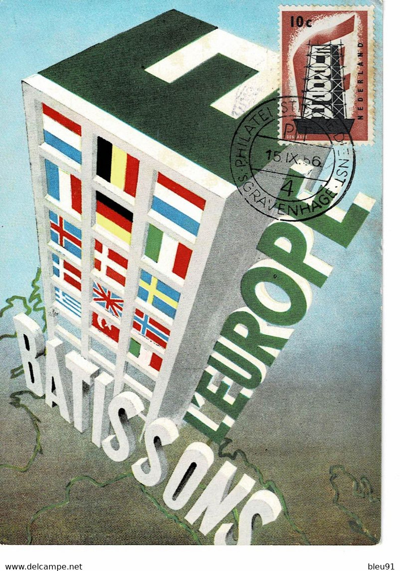 CARTE MAXIMUM PAYS BAS 1956 EUROPA - Cartes-Maximum (CM)