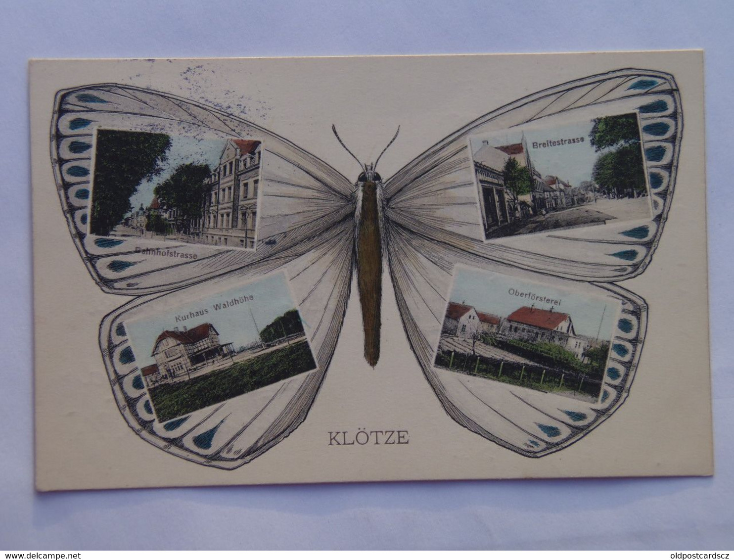 Germany 208 Klotze Kloetze 1913 Butterfly Schmetterling Bahnhofstrasse Kurhaus Waldhohe Breitestrasse Oberforsterei - Klötze