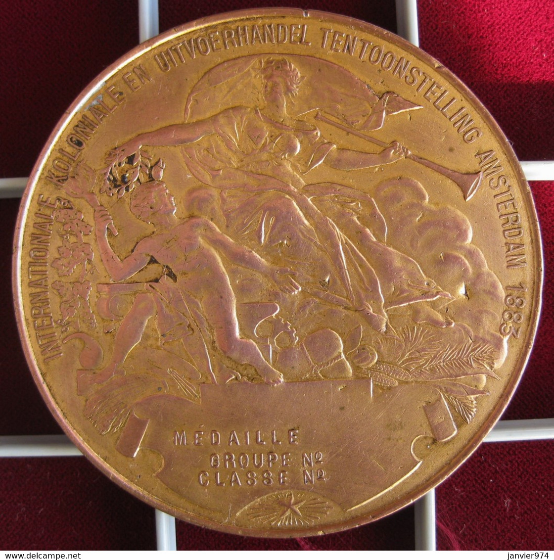 Nederland Médaille Applique. Exposition Coloniale Amsterdam 1883, Par Fisch. - Autres & Non Classés