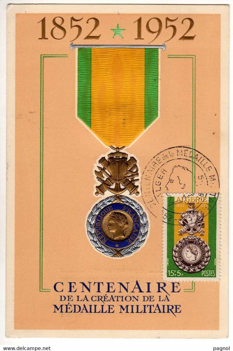 Algérie : Carte Maximum : Centenaire De La Médaille Militaire - Maximum Cards