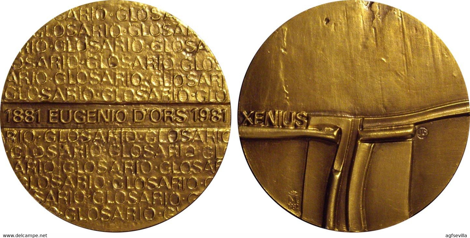 ESPAÑA. MEDALLA F.N.M.T. DEDICADA AL ESCRITOR EUGENIO D'ORS. 1.982. BRONCE. ESPAGNE. SPAIN MEDAL - Profesionales/De Sociedad