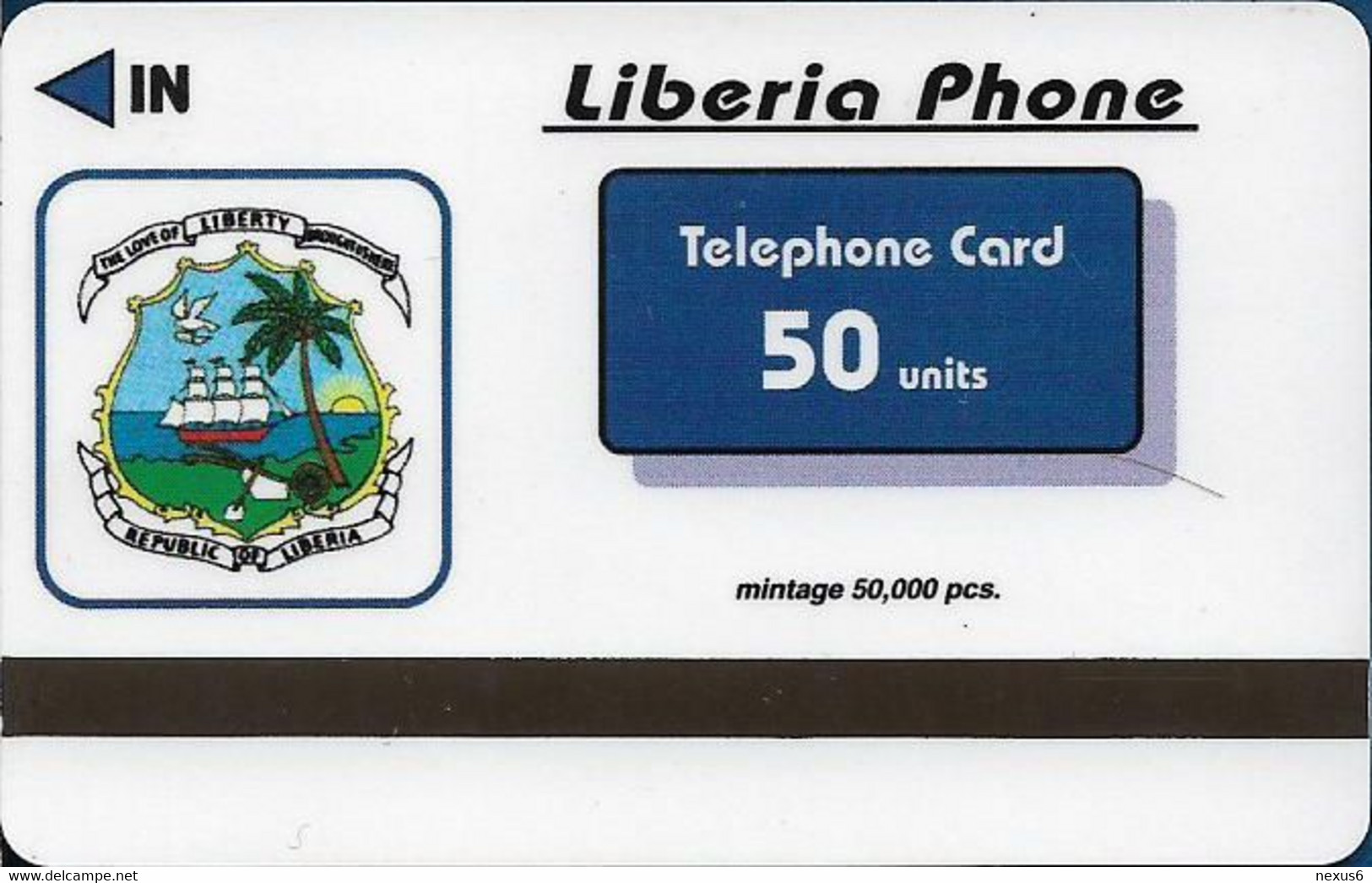 Liberia - Liberia Phone FAKE - Astronaut Yellow Phone Communication, 50.000ex, 50U - Liberia