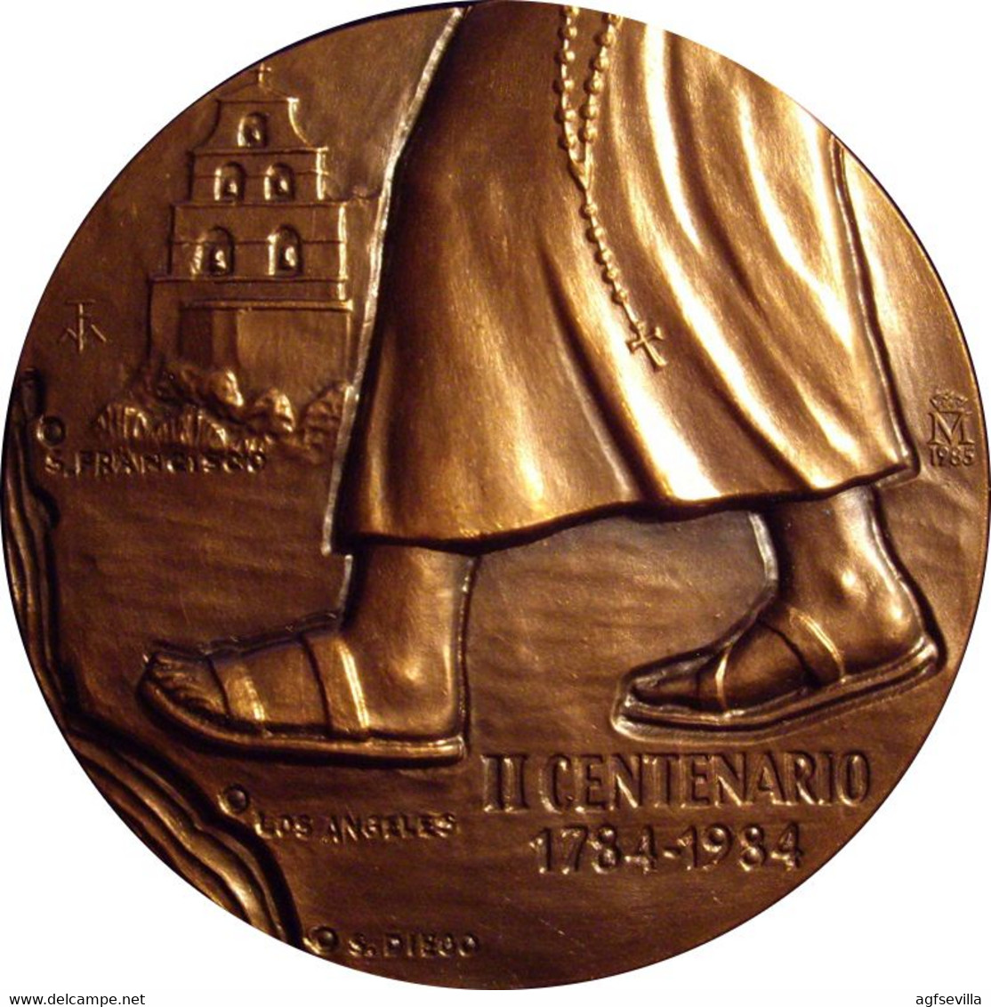 ESPAÑA. MEDALLA F.N.M.T. FRAY JUNÍPERO SERRA. 1.985. BRONCE. ESPAGNE. SPAIN MEDAL - Profesionales/De Sociedad