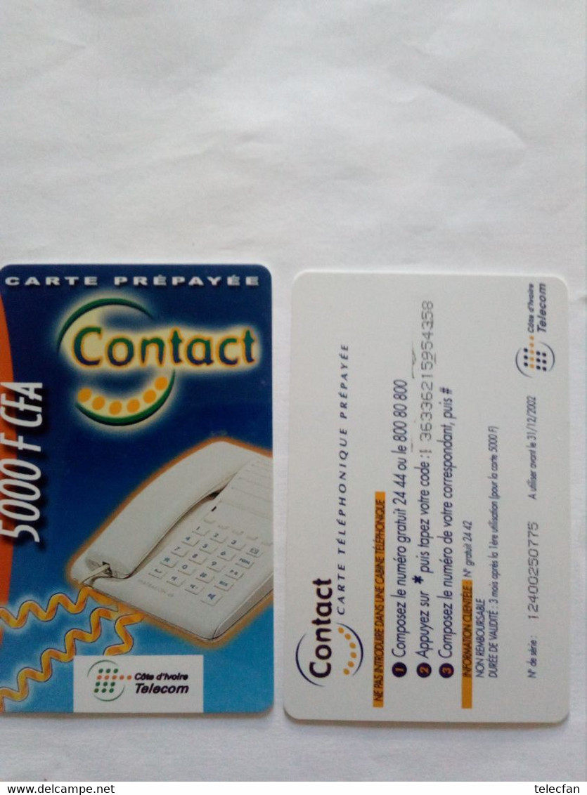 COTE D IVOIRE PREPAID CONTACT 5000F UT VALID 31.12.2002 - Costa De Marfil