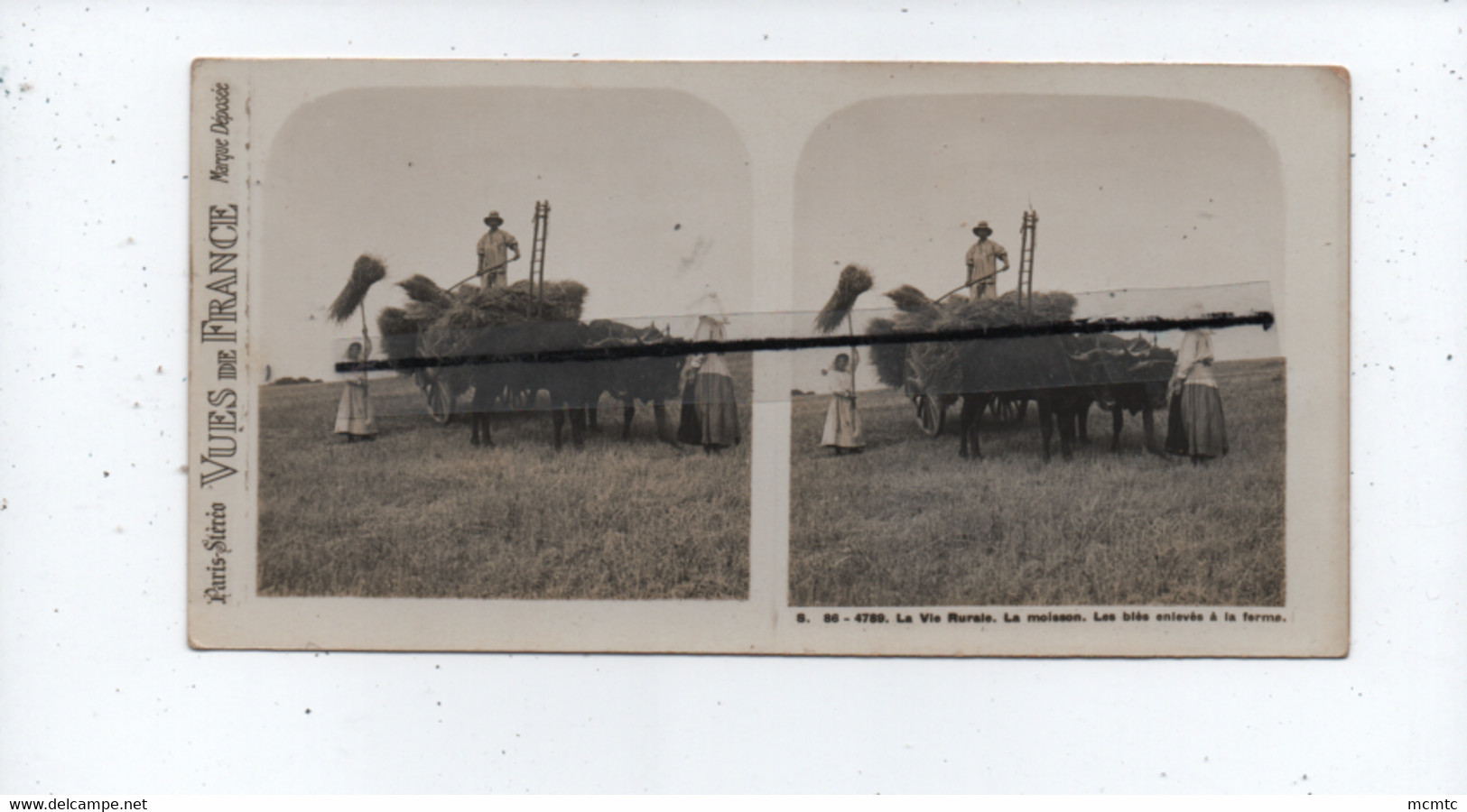 Vue Stéréoscopique  - La Vie Rurale  - La Moisson - Les Blés Enlevés à La Ferme ( Agricole , Agriculture ) - Landwirtschaftl. Anbau