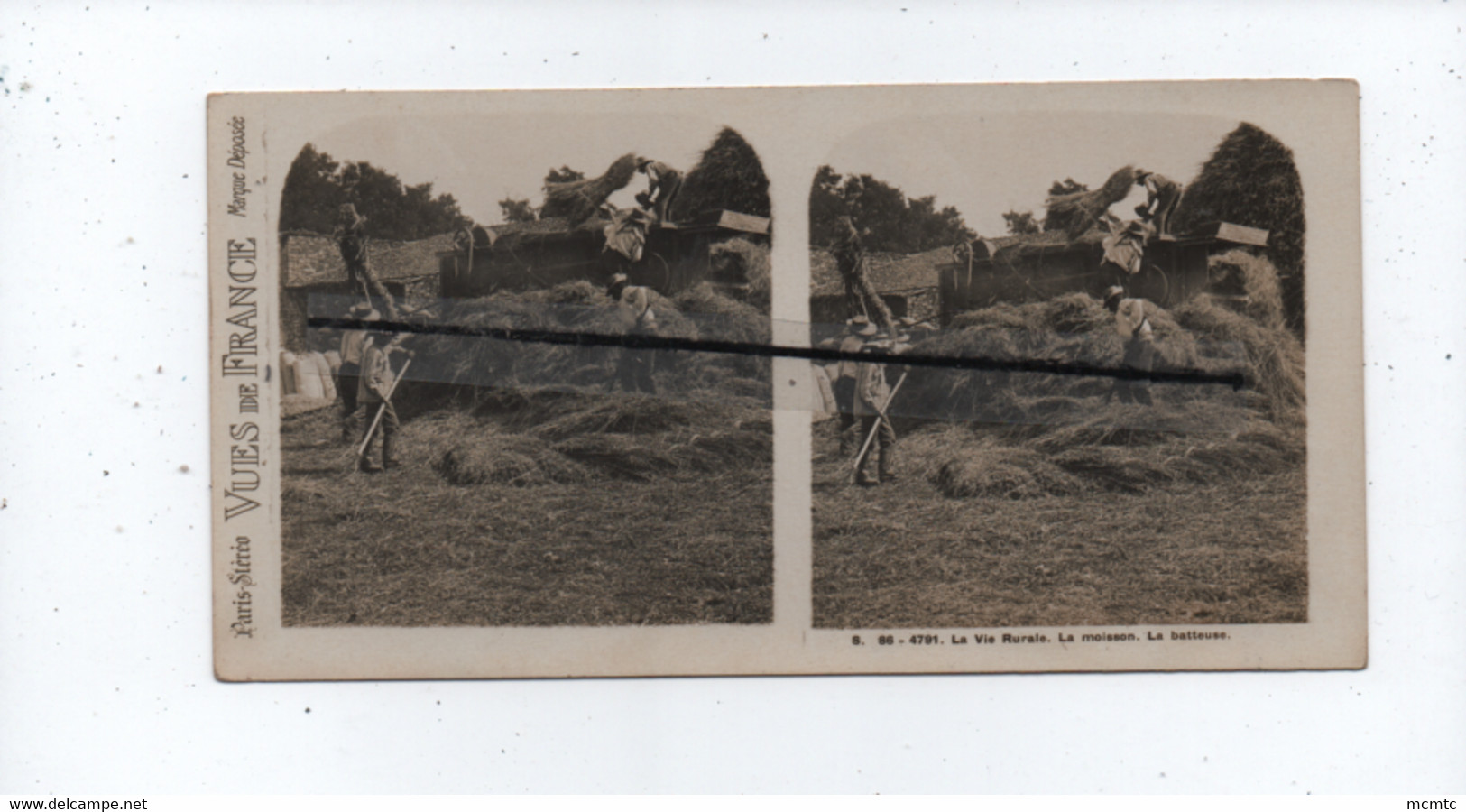 Vue Stéréoscopique  - La Vie Rurale  - La Moisson - La Batteuse   -( Agricole , Agriculture ) - Landbouw