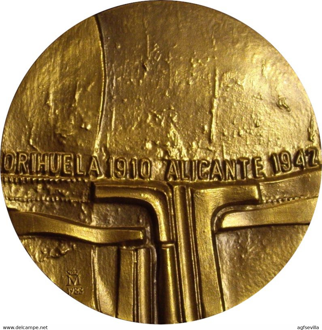 ESPAÑA. MEDALLA F.N.M.T. DEDICADA AL POETA MIGUEL HERNÁNDEZ. 1.983. BRONCE. ESPAGNE. SPAIN MEDAL - Professionnels/De Société