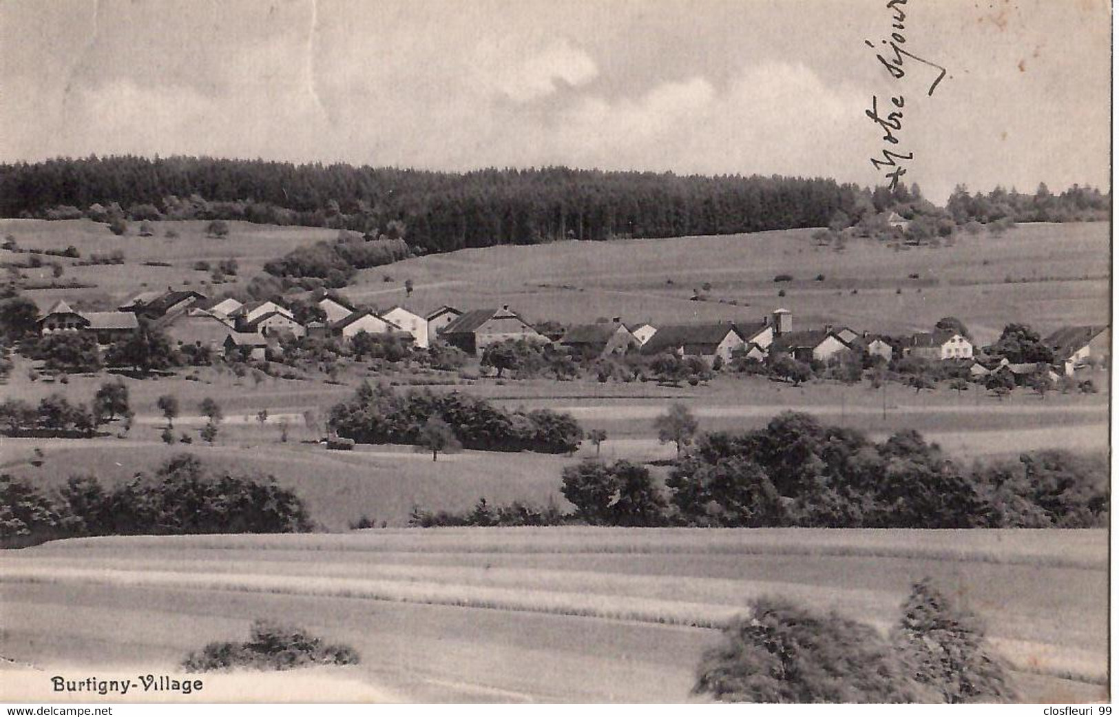 Burtigny - Village.  Oblit. 1923. Vue D'un Petit Village Disparue - Burtigny