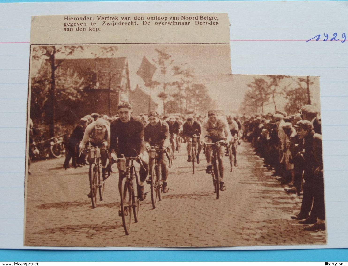 Omloop Van NOORD België Te ZWIJNDRECHT : DERODES Winnaar : 1929 ( Zie Foto Voor Detail ) KRANTENARTIKEL ! - Cyclisme