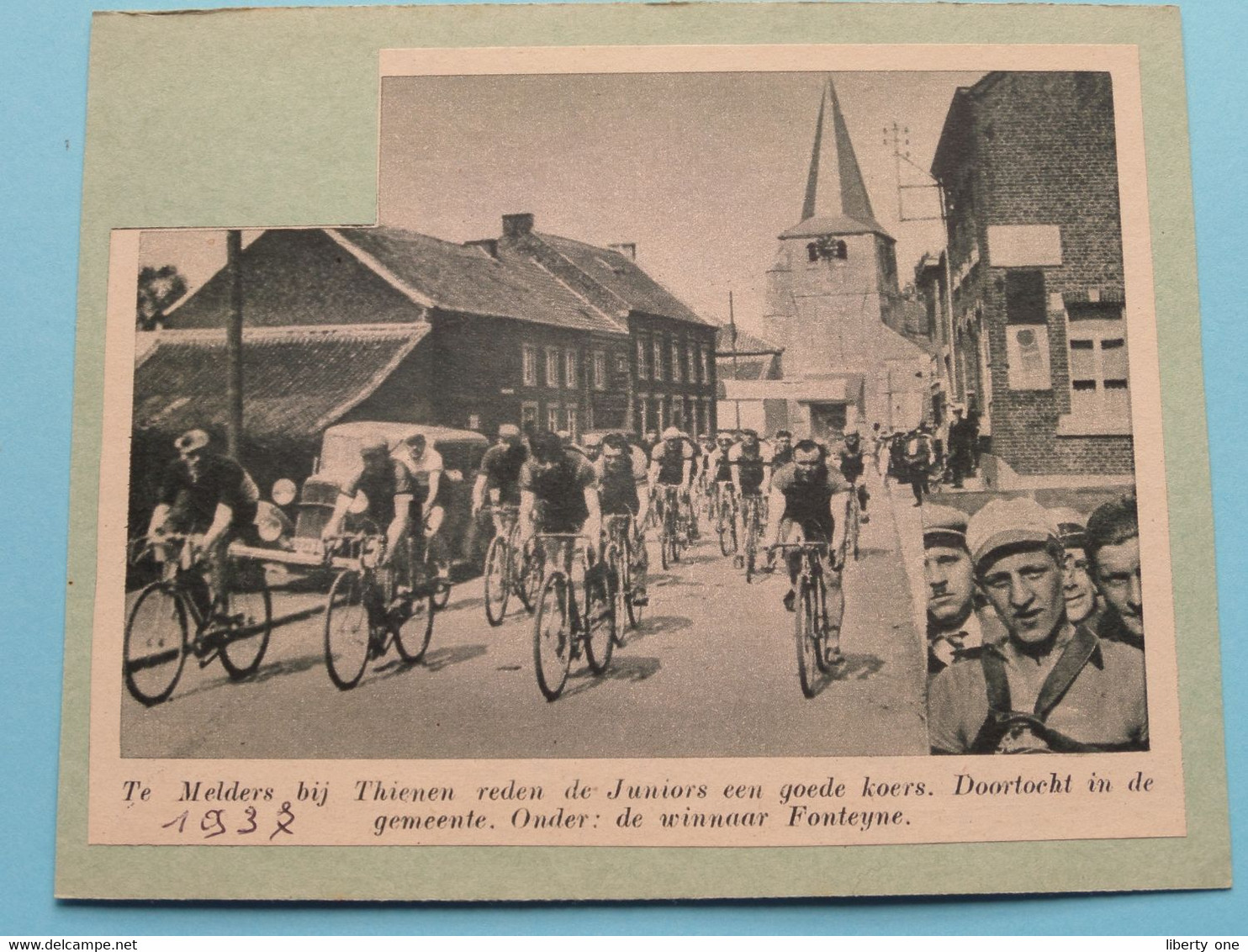 Te MELDERS Bij TIENEN : Juniors Doortocht: Onder De Winnaar FONTEYNE : 1937 ( Zie Foto Voor Detail ) KRANTENARTIKEL ! - Cyclisme
