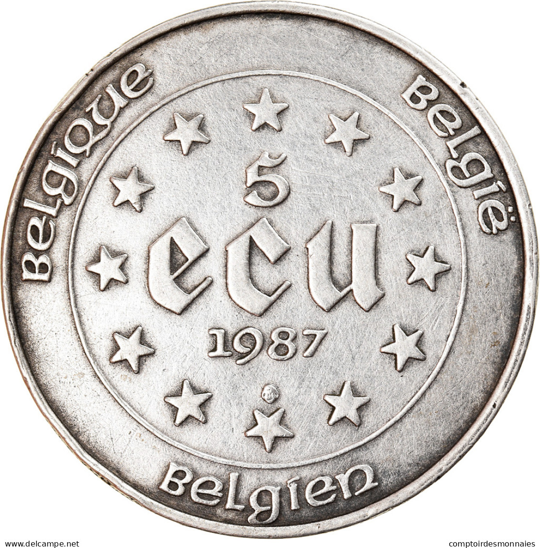 Monnaie, Belgique, Baudouin I, 5 Ecu, 1987, SUP, Argent, KM:166 - Ecus
