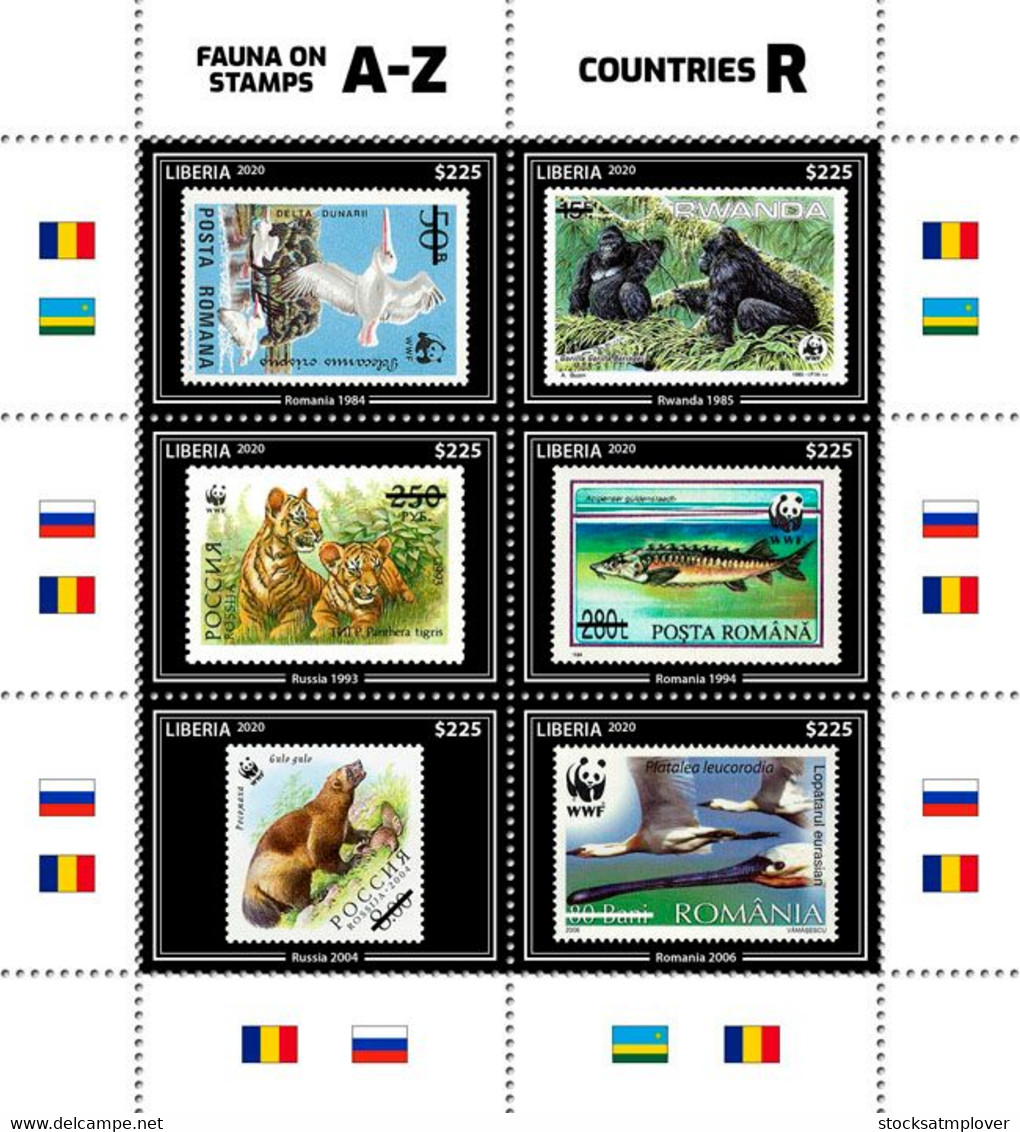 Liberia 2020  Fauna WWF Stamps  On Stamps   S202009 - Liberia