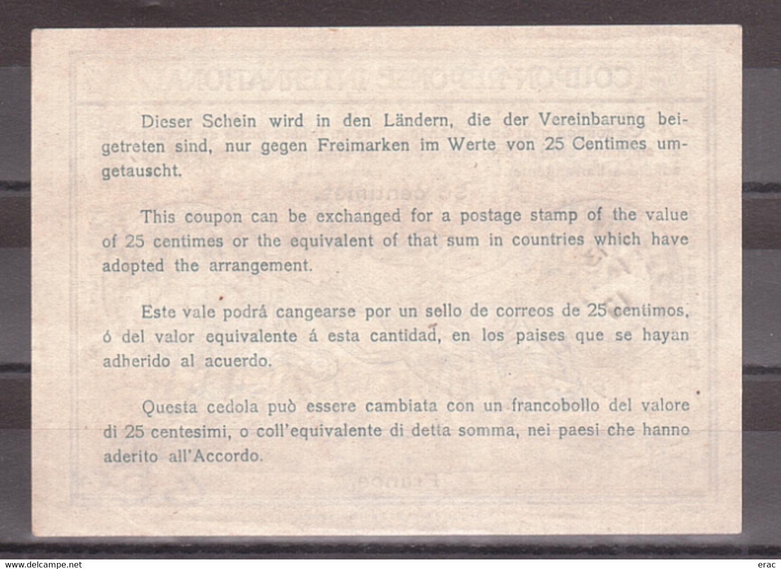 Coupon-réponse International - Type Rome - France 30 Cts - CàD Cercle Intérieur Tireté 14/11/1919 Seine-inférieure - Antwoordbons