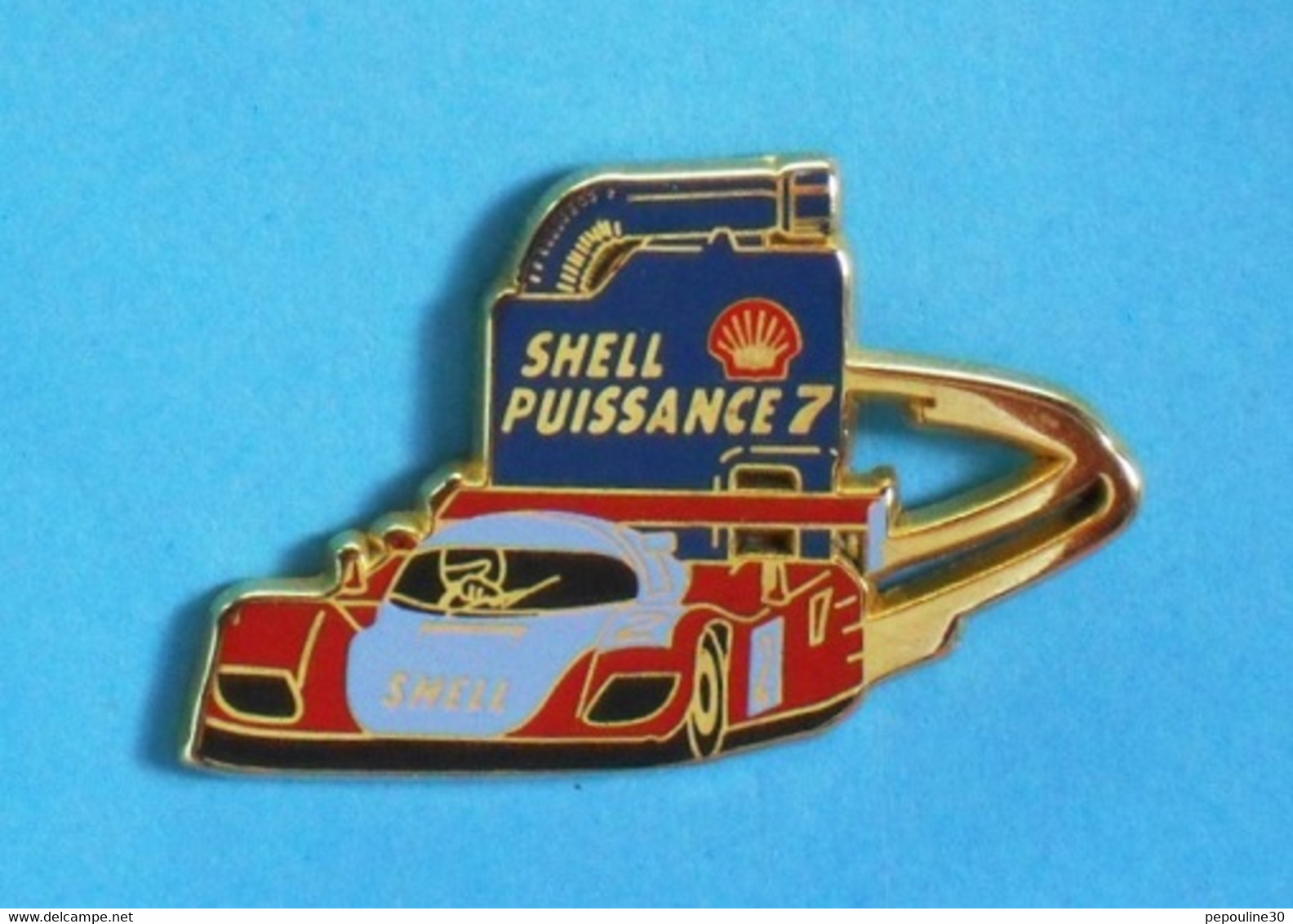 1 PIN'S //  ** PORSCHE PROTO / 24H DU MANS / SHELL PUISSANCE 7 ** . (Arthus Bertrand Paris) - Porsche