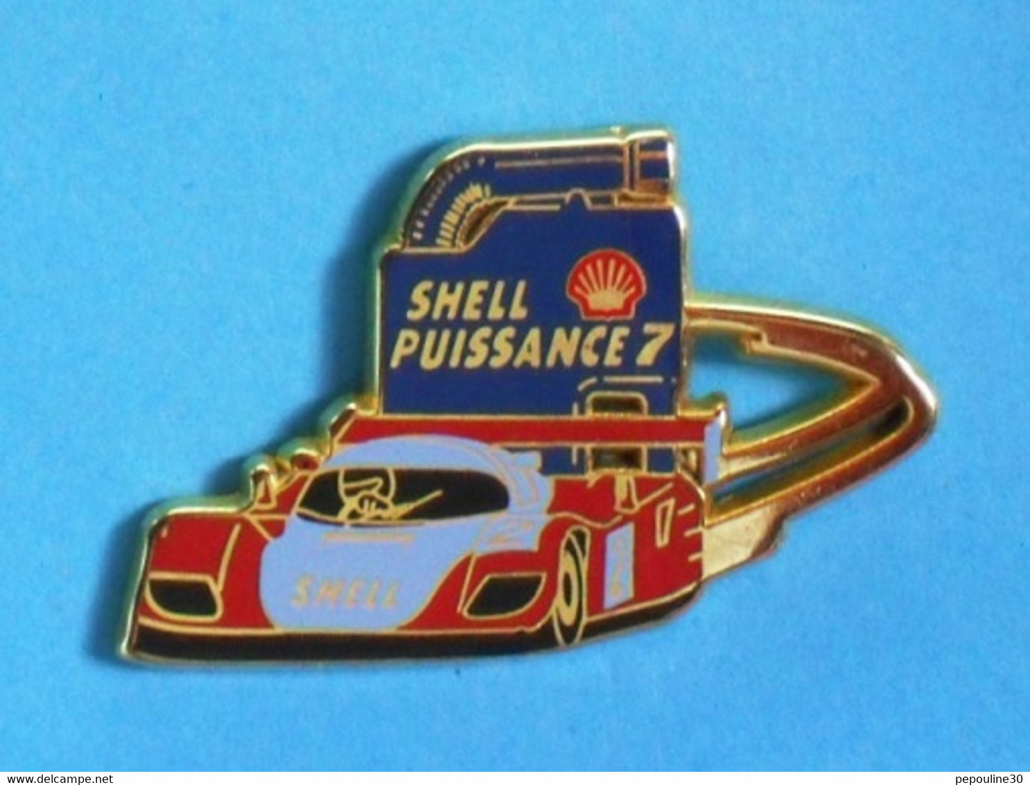 1 PIN'S //  ** PORSCHE PROTO / 24H DU MANS / SHELL PUISSANCE 7 ** . (Arthus Bertrand Paris) - Porsche