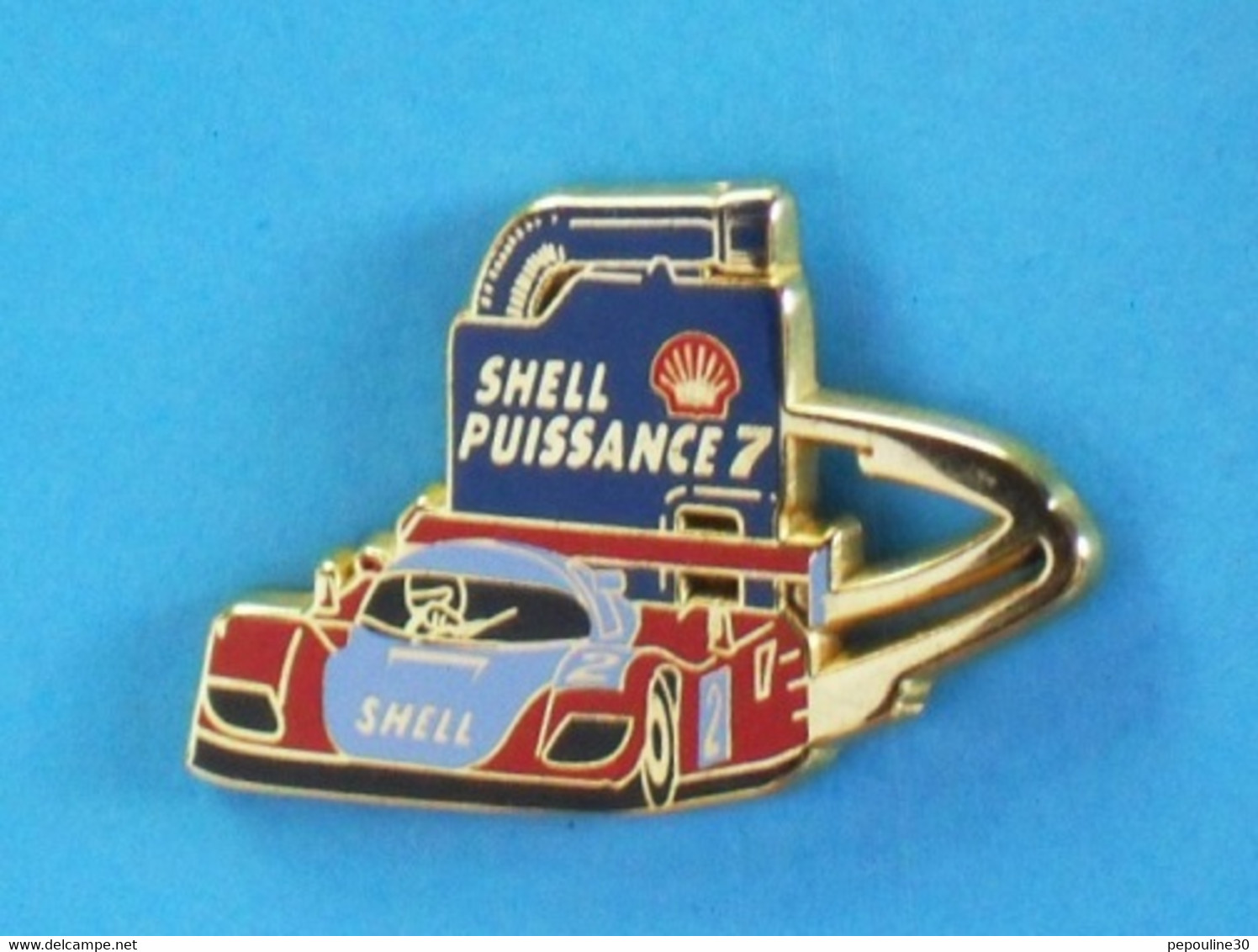 1 PIN'S //  ** PORSCHE PROTO / 24H DU MANS / SHELL PUISSANCE 7 ** . (Arthus Bertrand Paris) - Porsche