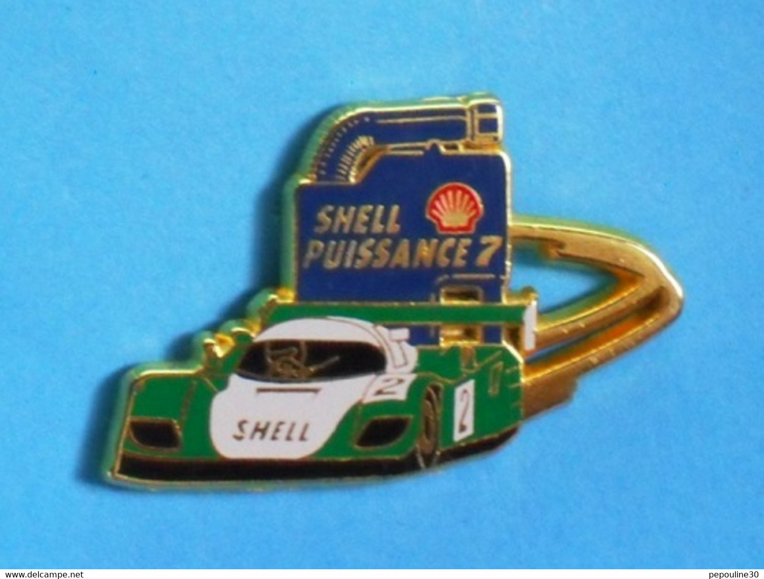 1 PIN'S //  ** PORSCHE PROTO / 24H DU MANS / SHELL PUISSANCE 7 ** . (Arthus Bertrand Paris) - Porsche