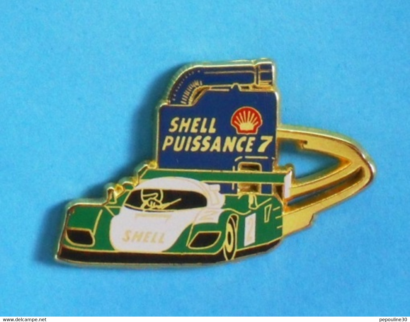 1 PIN'S //  ** PORSCHE PROTO / 24H DU MANS / SHELL PUISSANCE 7 ** . (Arthus Bertrand Paris) - Porsche