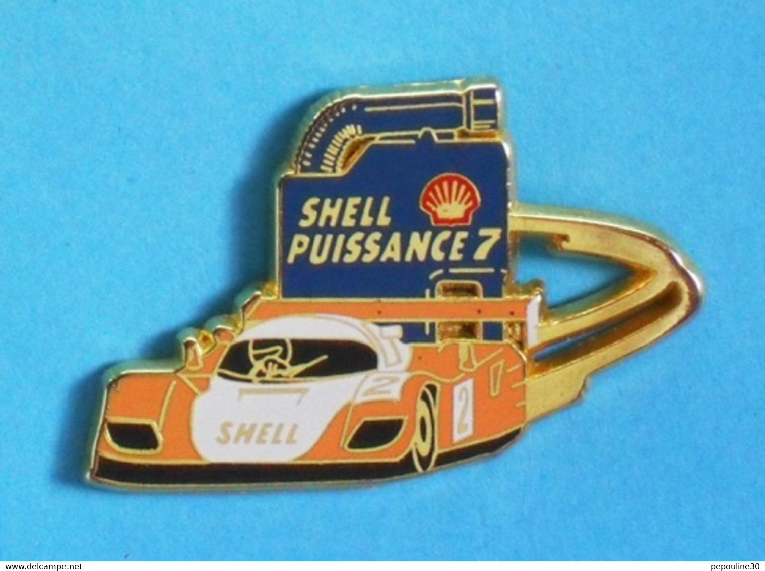 1 PIN'S //  ** PORSCHE PROTO / 24H DU MANS / SHELL PUISSANCE 7 ** . (Arthus Bertrand Paris) - Porsche