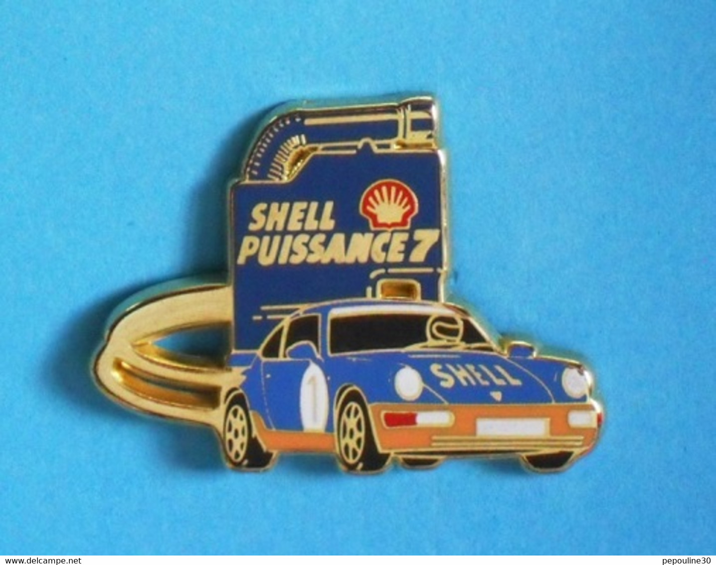 1 PIN'S //  ** PORSCHE 911 / 24H DU MANS / SHELL PUISSANCE 7 ** . (Arthus Bertrand Paris) - Porsche