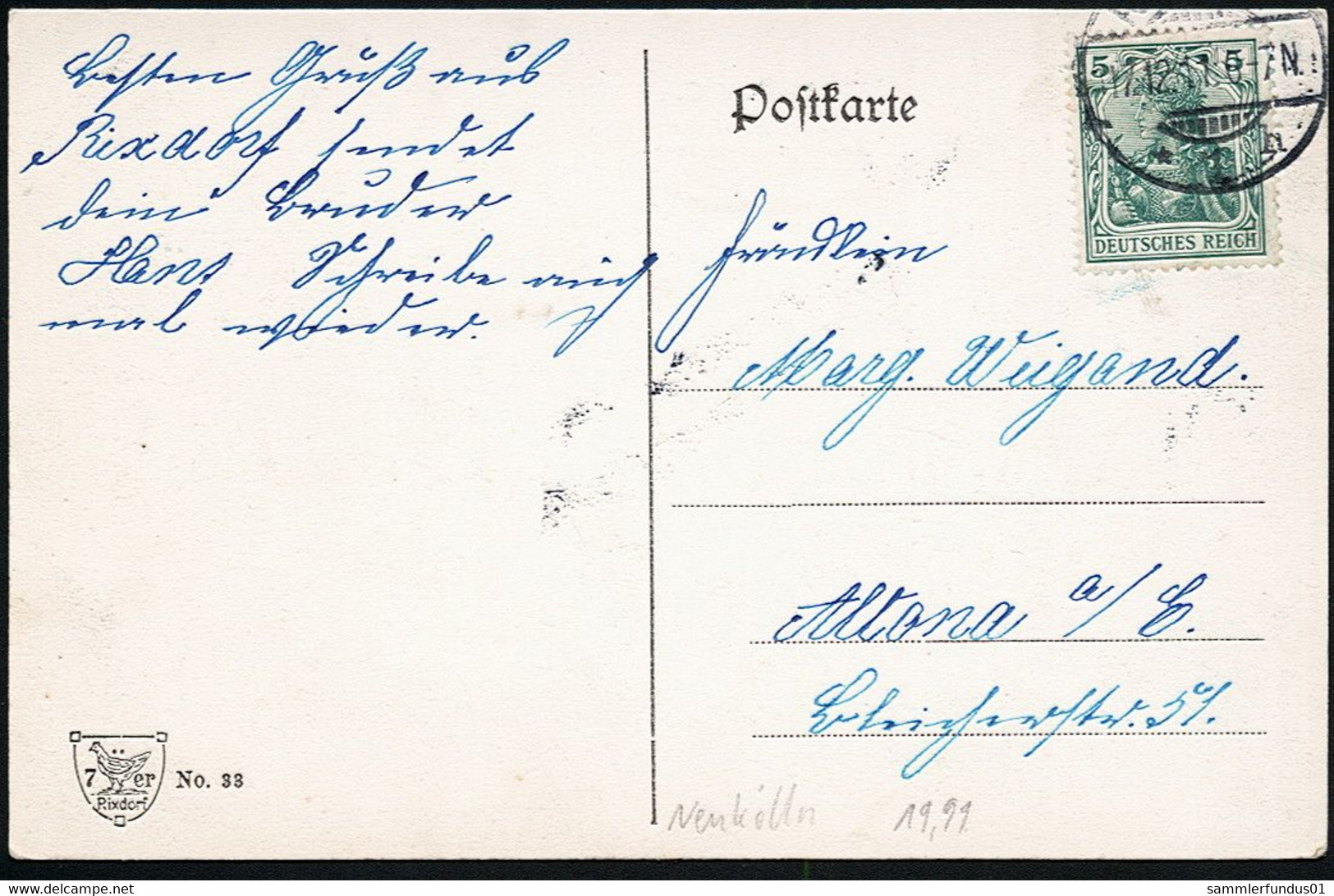 AK/CP Rixdorf Strassenbahn  Berlin Neukölln   Gel./circ. 1911   Erhaltung/Cond. 2  Nr. 01206 - Neukoelln