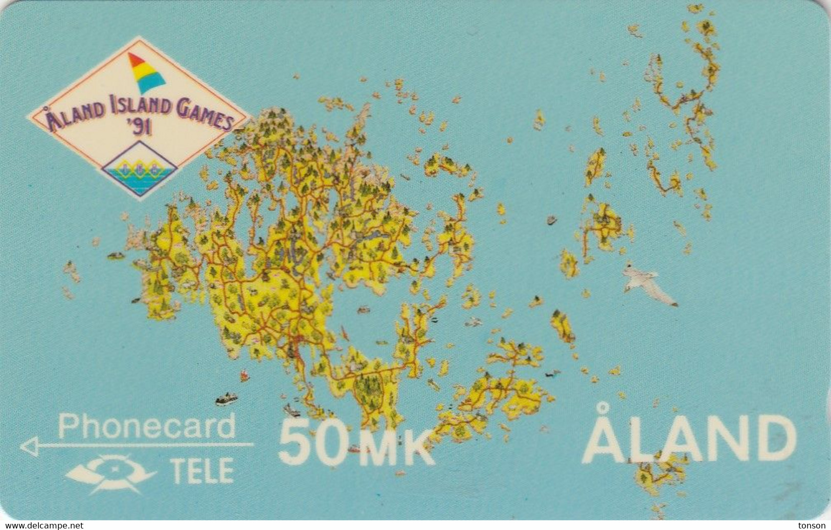 Aland, 4FINB (2), Map Of Åland, 2 Scans.    Serial Number Height Of 4mm - Aland