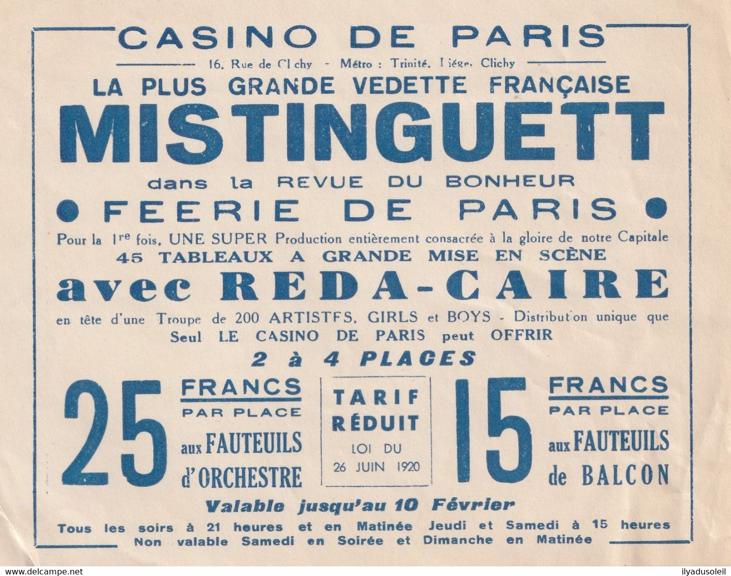 Lot De Papiers Casino De Paris Avec Mistinguett  ,theatre De La Madeleine ,alcazar De Paris Annee 30 - Advertising