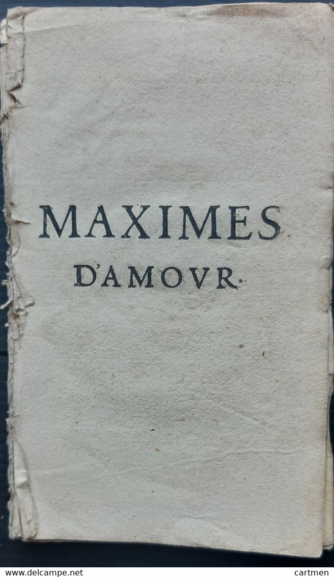 LIVRE ANCIEN ALMANACH  POESIE AMOUREUSE LIVRE D'EMBLEMES 17° BUSSY RABUTIN MAXIMES D'AMOUR 1664 CURIEUX CROQUIS DE COEUR - Jusque 1700