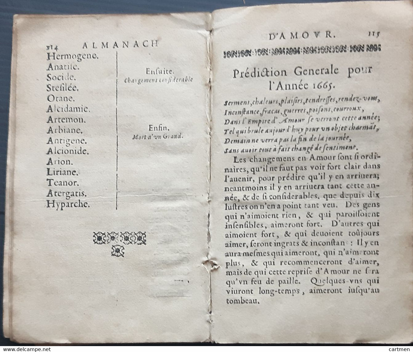 LIVRE ANCIEN ALMANACH  POESIE AMOUREUSE LIVRE D'EMBLEMES 17° BUSSY RABUTIN MAXIMES D'AMOUR 1664 CURIEUX CROQUIS DE COEUR