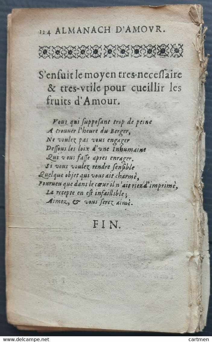 LIVRE ANCIEN ALMANACH  POESIE AMOUREUSE LIVRE D'EMBLEMES 17° BUSSY RABUTIN MAXIMES D'AMOUR 1664 CURIEUX CROQUIS DE COEUR