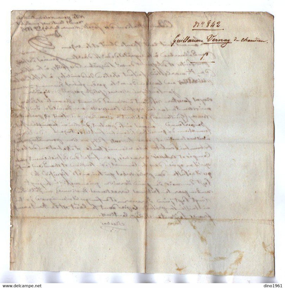 VP17.712 - MILITARIA - SAINT MARCELLIN X CHANDIEU 1838 - 2 Documents Concernant Le Garde Forestier ROCHAS à VIENNE - Documentos