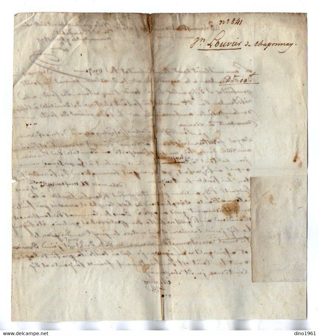 VP17.713 - MILITARIA - SAINT MARCELLIN X CHAPONNAY 1838 - 2 Documents Concernant Le Garde Forestier ROCHAS à VIENNE - Documentos