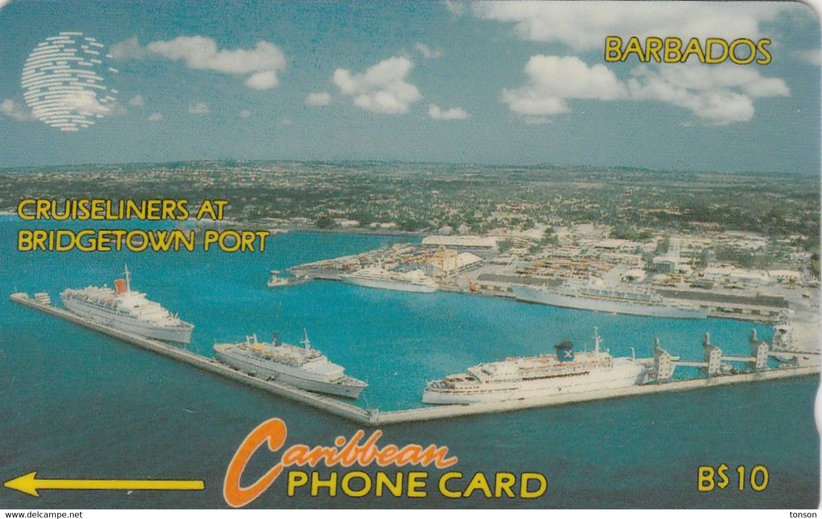 Barbados, BAR-12A, Cruiseliners At Bridgetown Port, 12CBDA,  2 Scans. - Barbados (Barbuda)