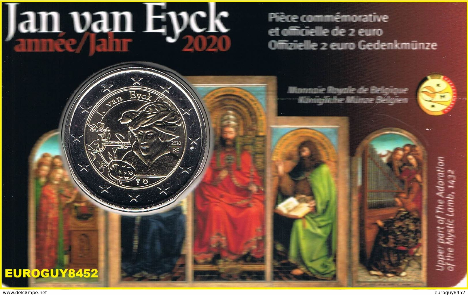 BELGIE - COINCARD 2 € COM. 2020 BU - JAN VAN EYCK - FR - Belgium