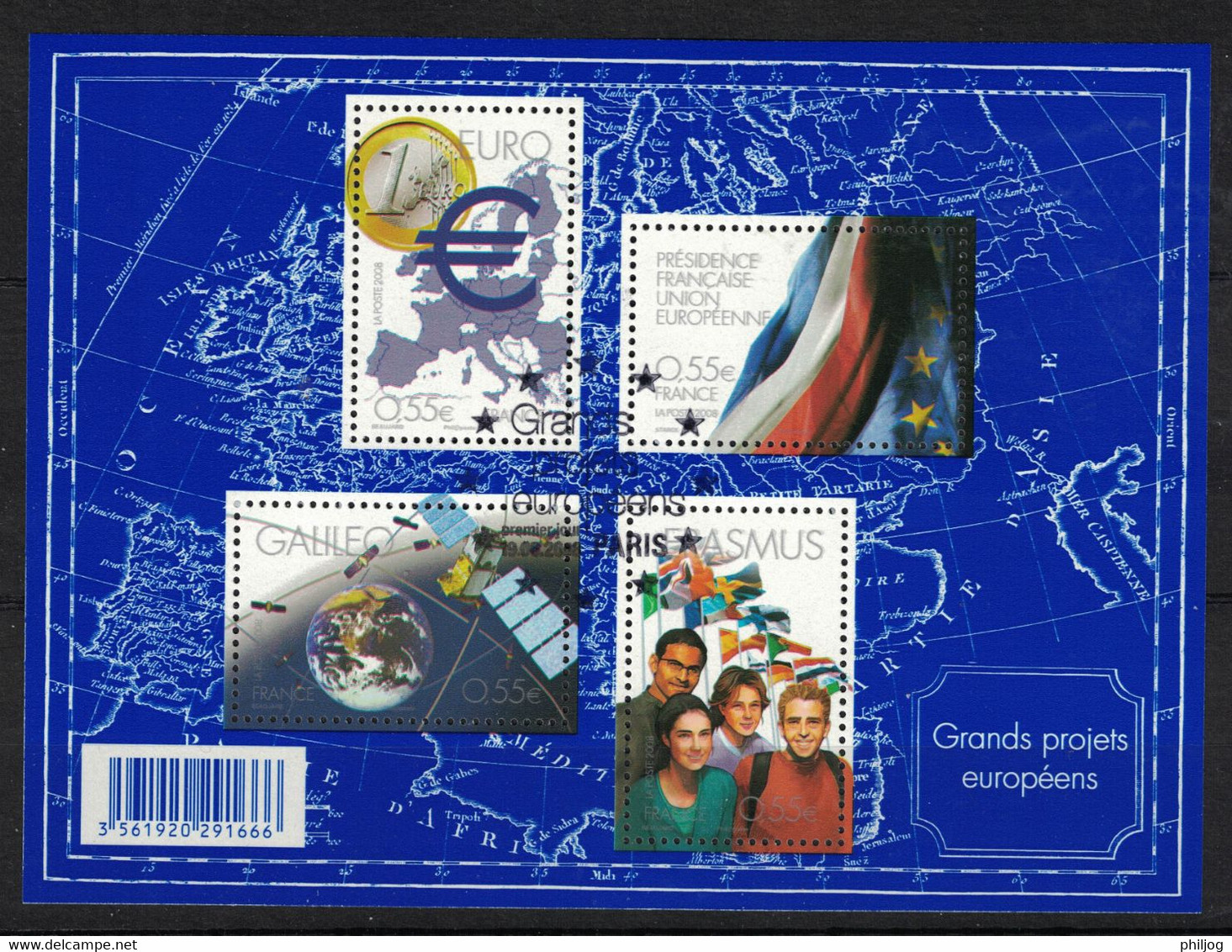 France - Yvert BF123 Oblitéré Premier Jour - Europe, Erasmus, Galileo, Drapeau - Oblitérés