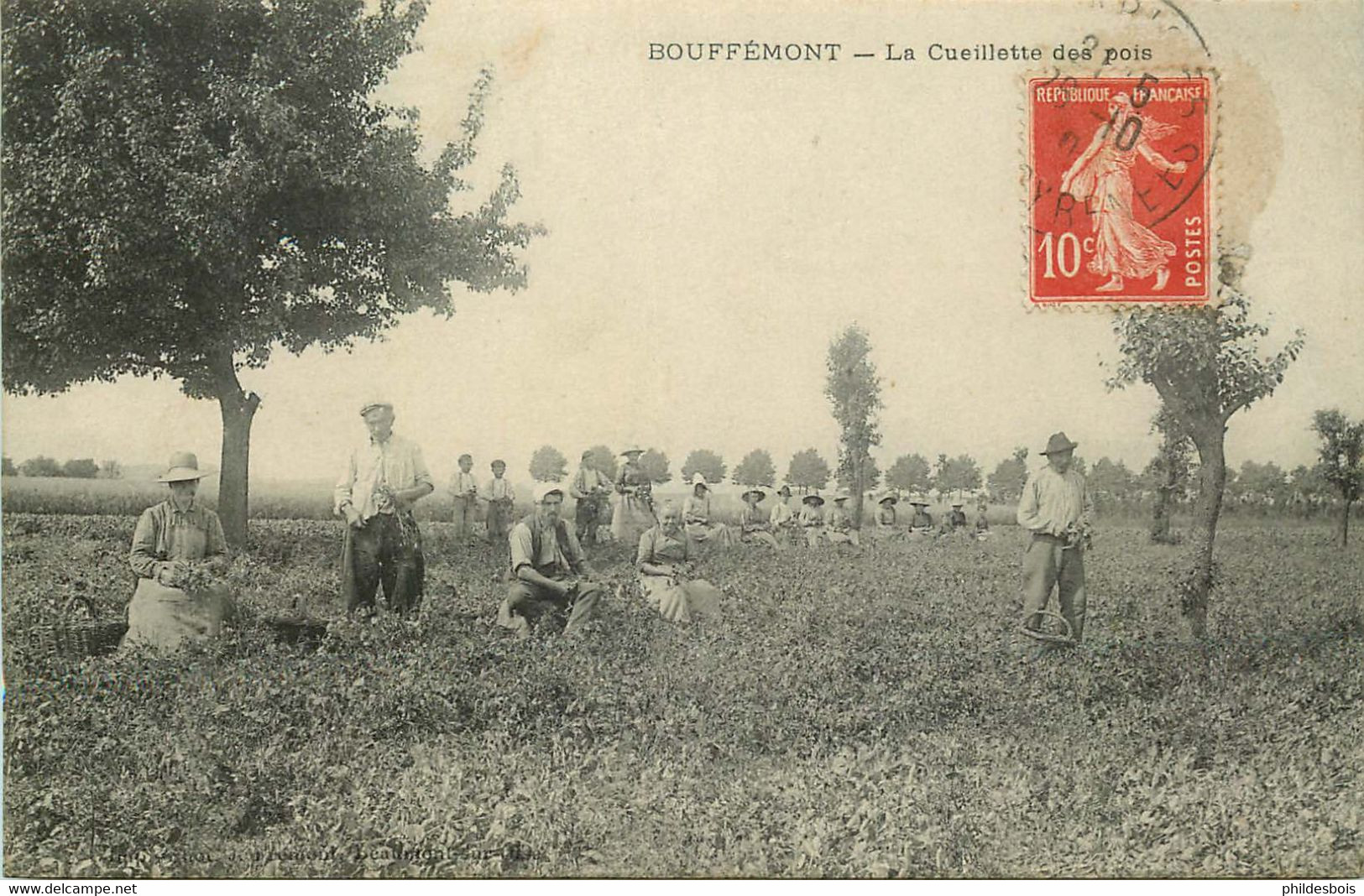 VAL D'OISE  BOUFFEMONT  La Cueillette Des Pois - Bouffémont