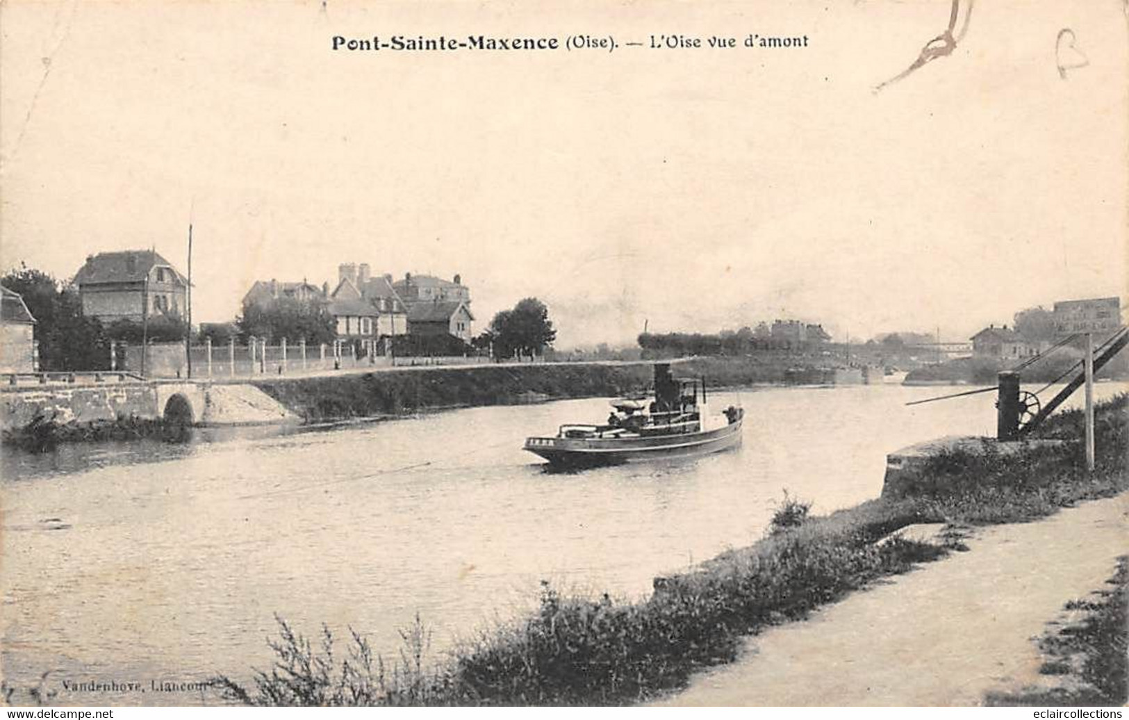 Pont Sainte Maxence       60        L'Oise Vue D'amont    -petit Pli Angle -        (voir Scan) - Pont Sainte Maxence