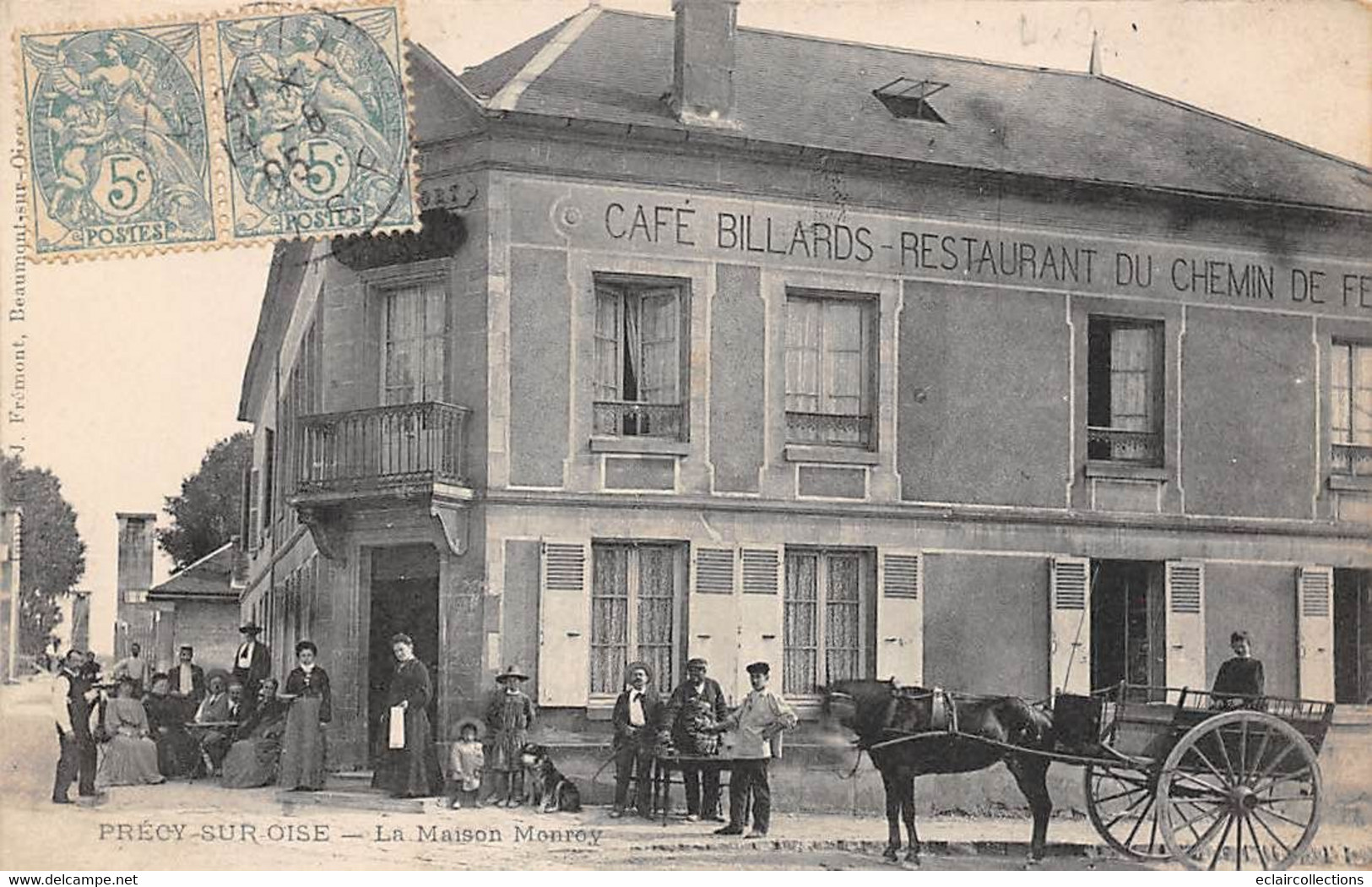 Précy-sur-Oise         60         La Maison Mauroy . Café. Billards .  Restaurant Du Chemin De Fer         (voir Scan) - Précy-sur-Oise
